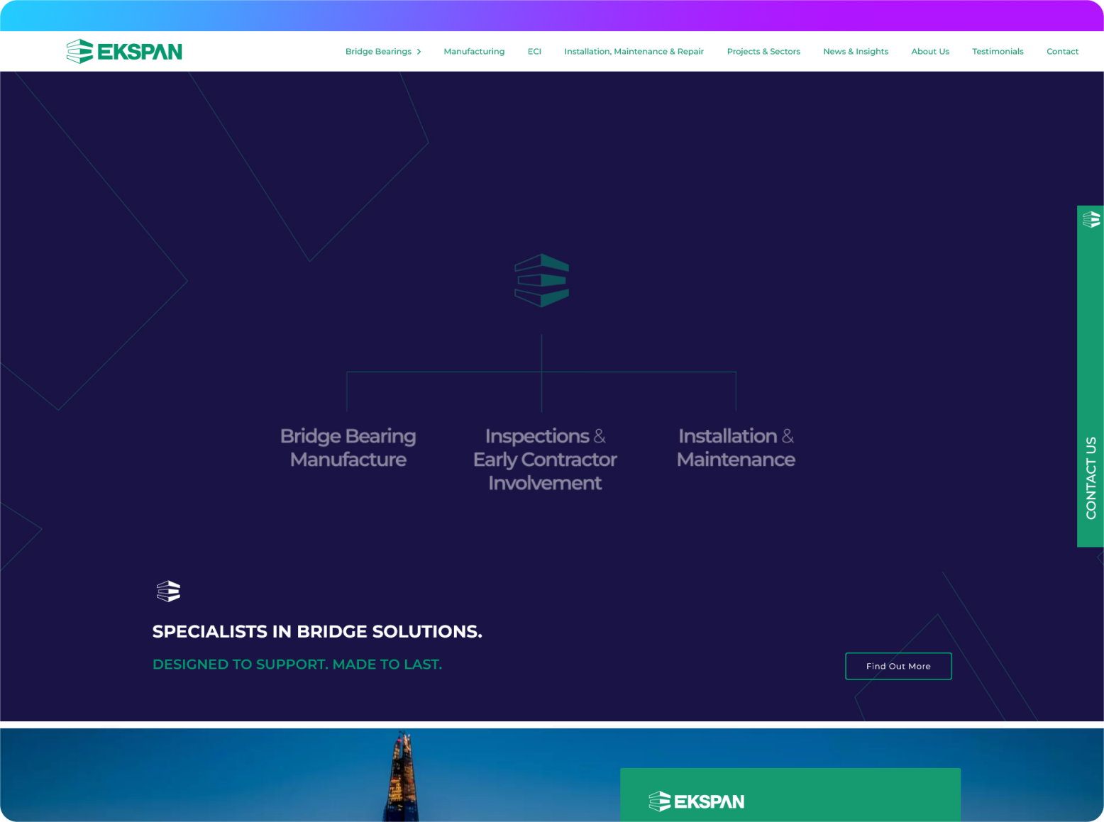 A screenshot of a Ekspan.com website homepage